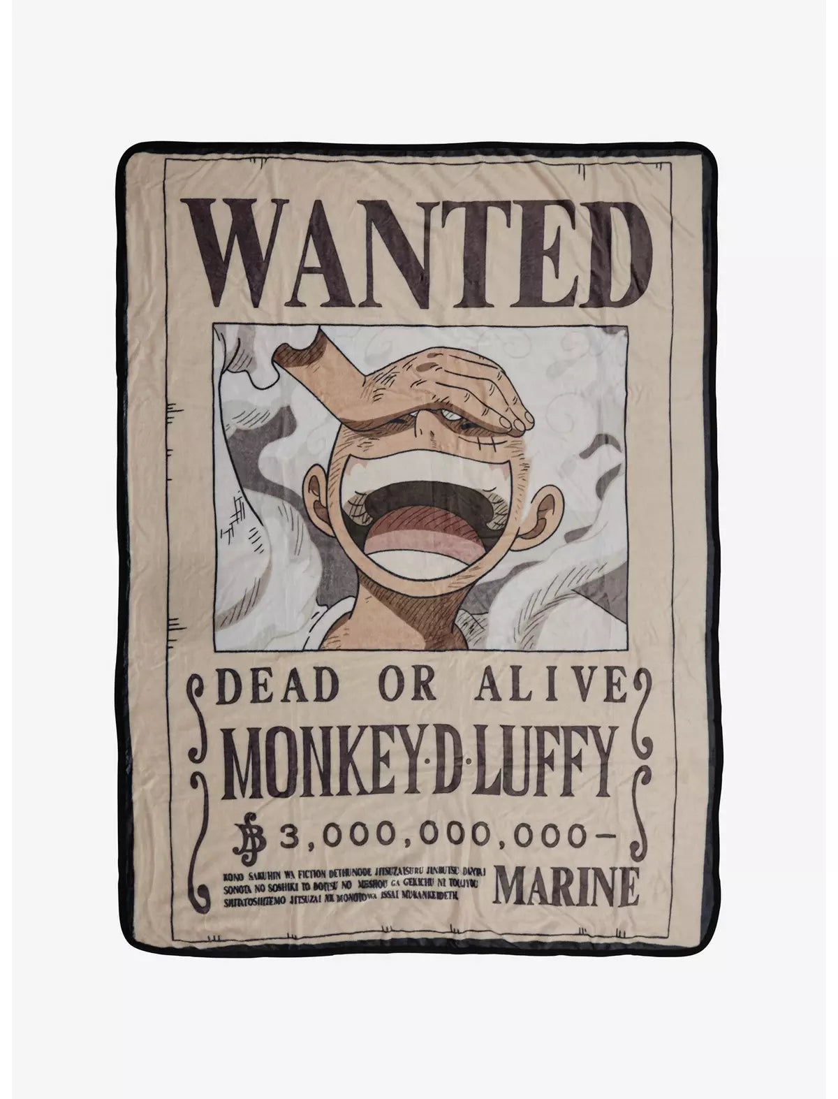 One Piece Luffy Wanted Poster Gear 5 Throw Blanket