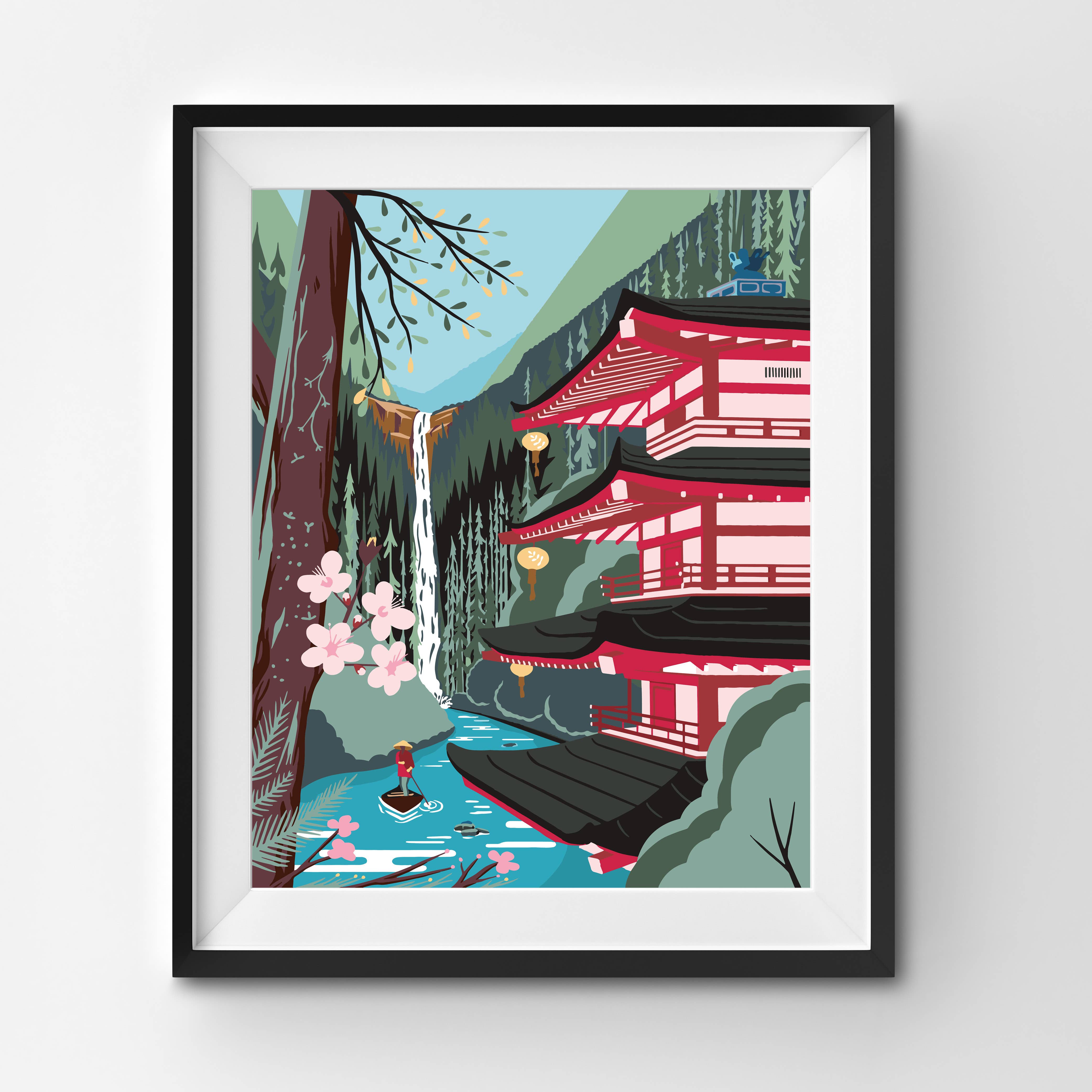 Pagoda in the nature - DIY Paint by Numbers Kit