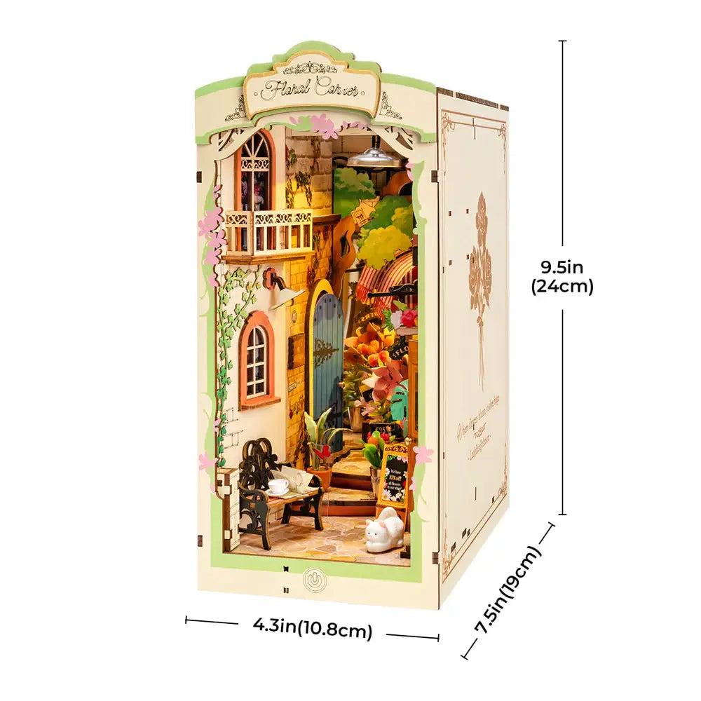 Rolife Floral Corner DIY Book Nook Shelf Insert Kit