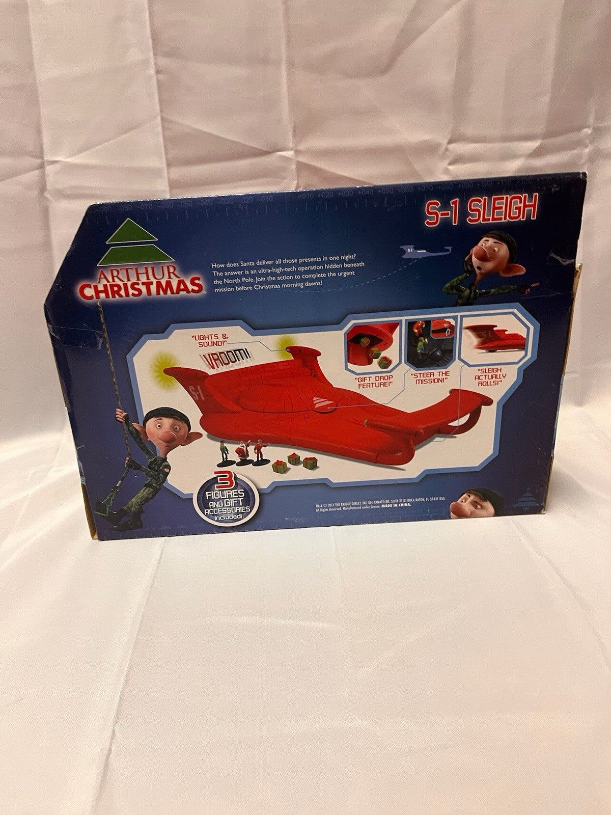 2011 The Bridge Direct Arthur Christmas S-1 Sleigh with 3 Mini Figures BREE4