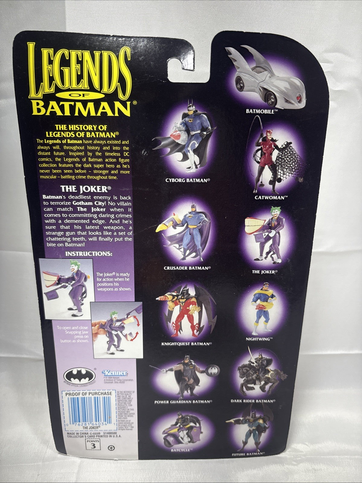 Vintage 1994 THE JOKER Legends of Batman DC Comic Toy Kenner *NEW* JJ0210JW1
