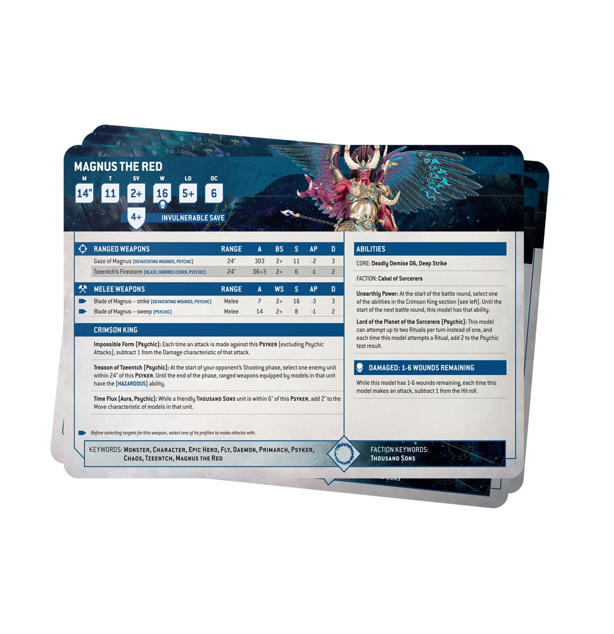 Warhammer 40000 Thousand Sons Datasheet Cards