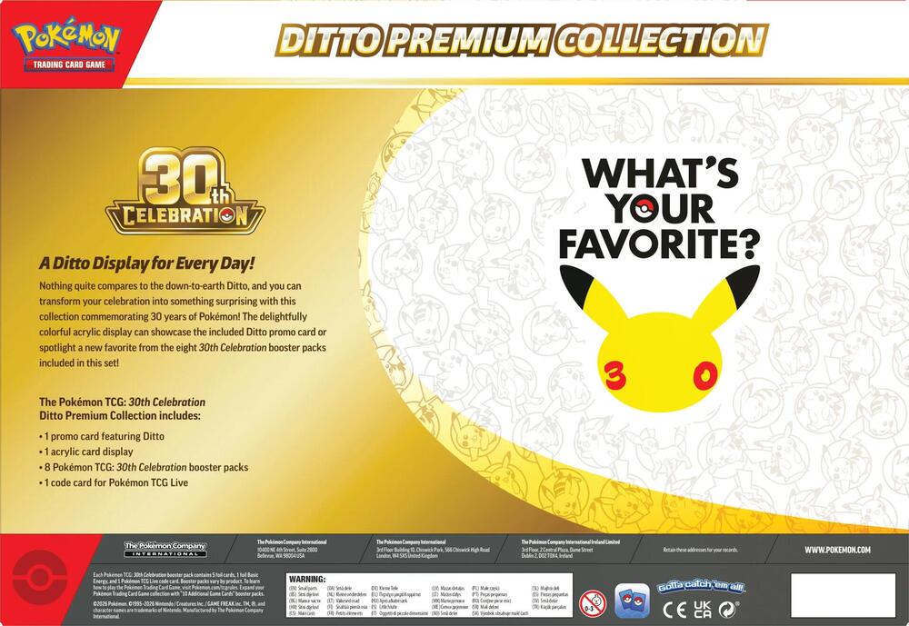 Pokemon TCG: 30TH Celebration Ditto Premium Collection