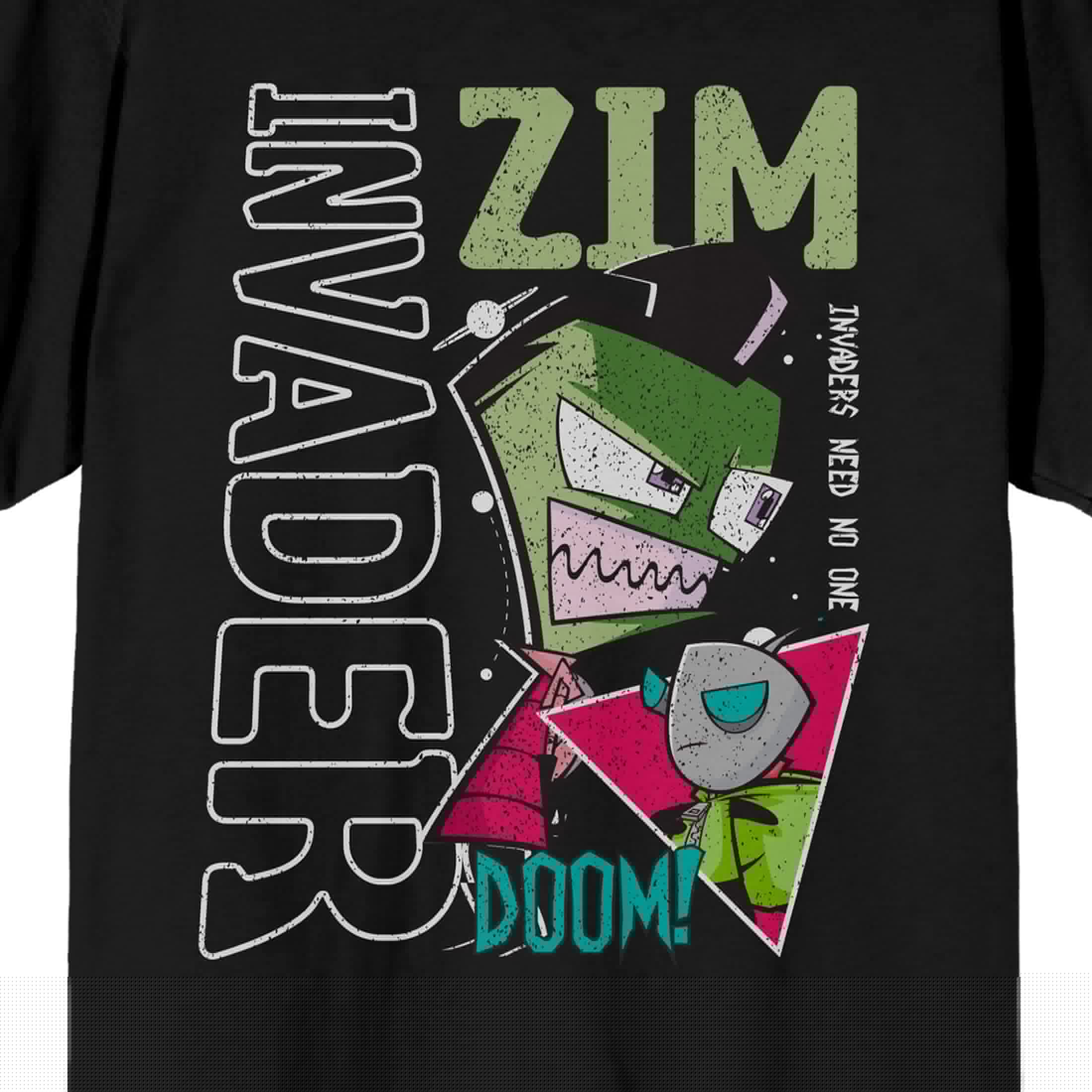 Invader Zim Crew Neck Short Sleeve Men's Black T-shirt