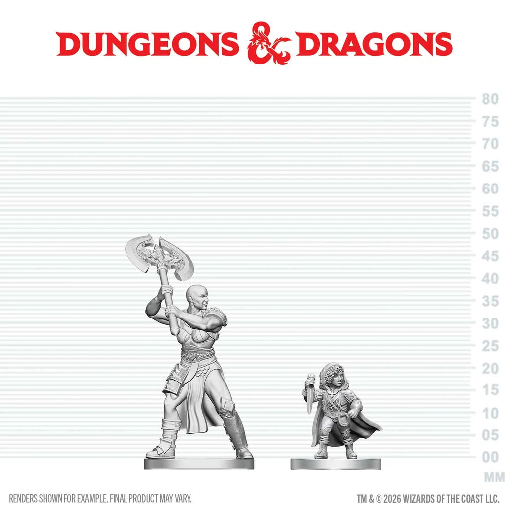 WizKids D&D: Mini Goliath Barbarian & Halfling Rogue