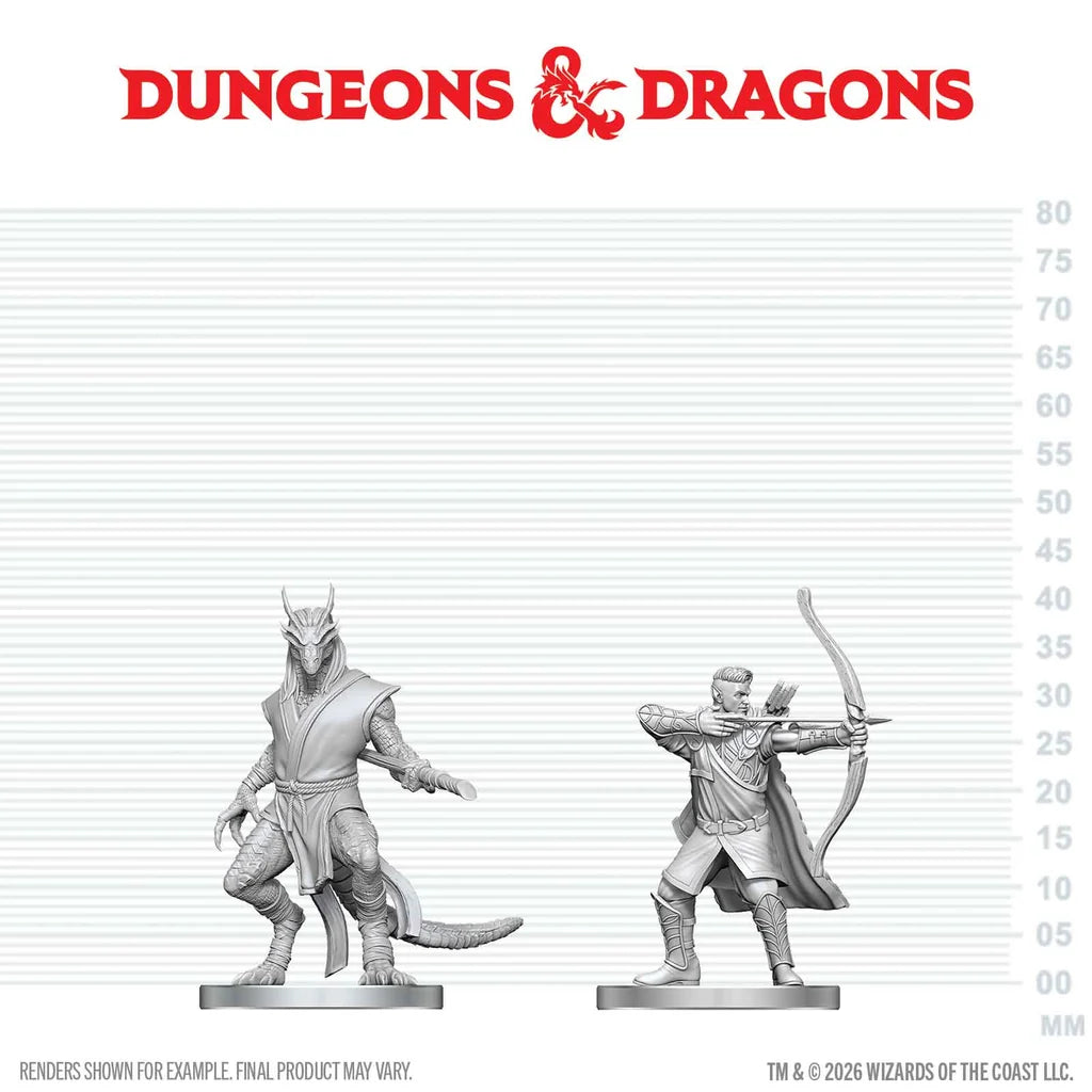 WizKids D&D: Mini Elf Ranger & Dragonborn Monk