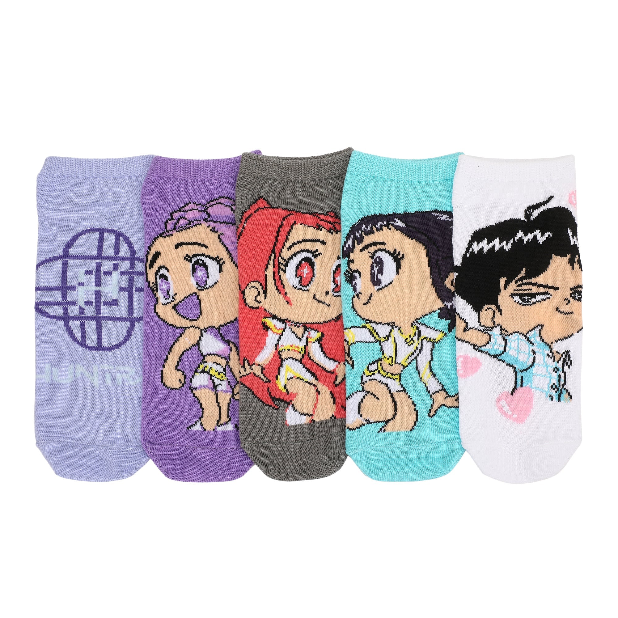 KPop Demon Hunters Hunter/X & Derpy 5-Pair Pack Casual Crew Socks
