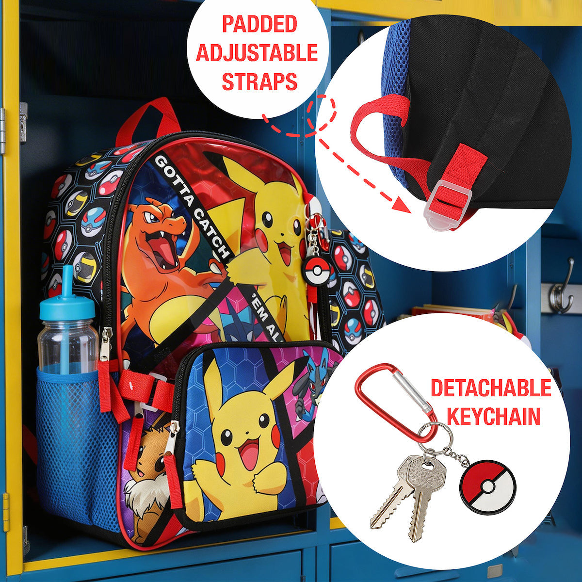 Pokemon Trainer Gotta Catch 'Em All Youth 5-Piece Backpack Set
