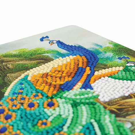 Crystal Art Notebook Kit: Peacock Waterfall