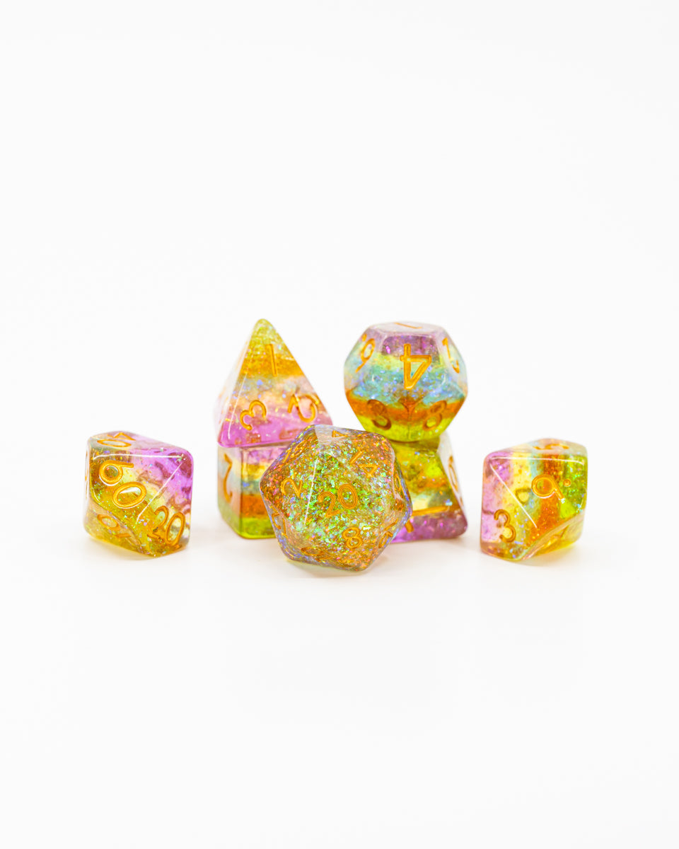 Fizzy Lifting Drink | 7 Piece Acrylic Dice Set - Emberglow Gaming