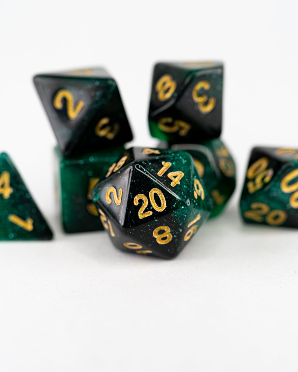 Sylvan Sky | 7 Piece Acrylic Dice Set - Emberglow Gaming