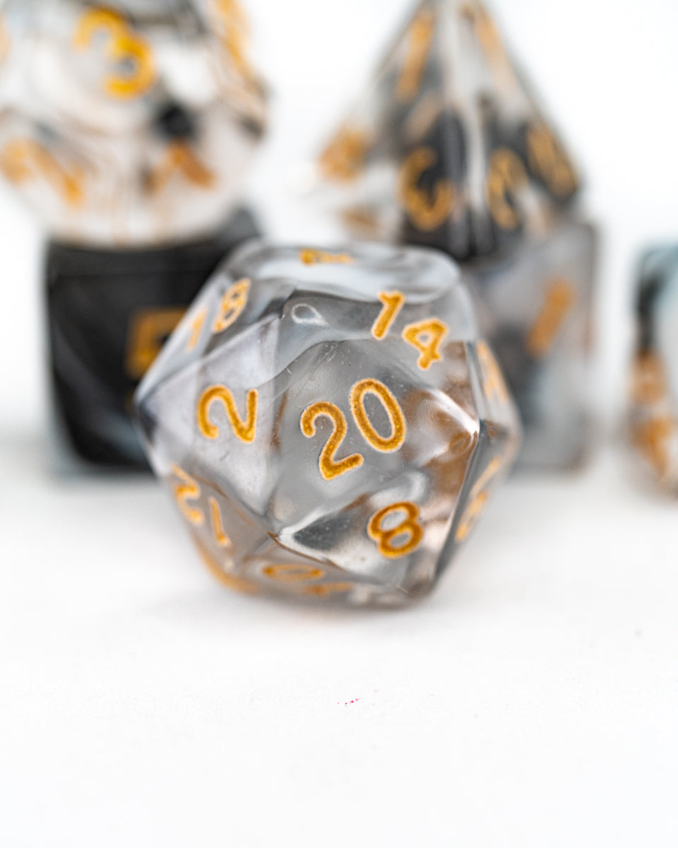 Shadowdeep | 7 Piece Acrylic Dice Set - Emberglow Gaming