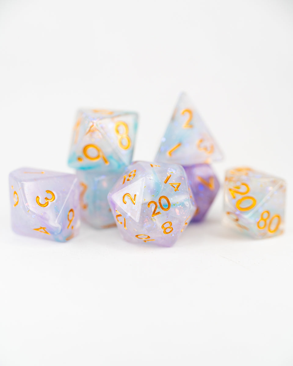 Wind Whisper | 7 Piece Acrylic Dice Set - Emberglow Gaming