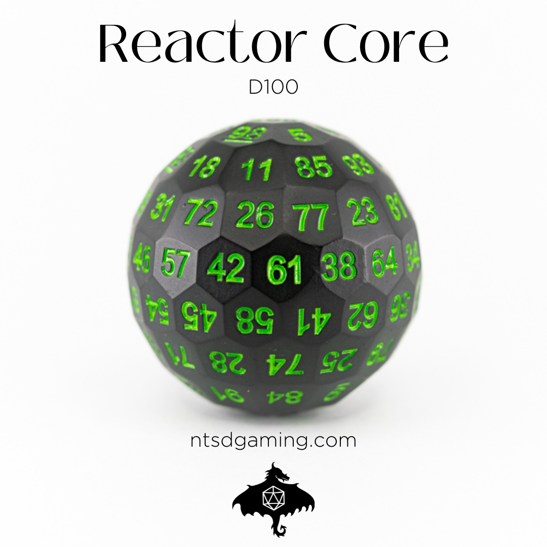 Reactor Core | Metal | Individual d100 Percentile Dice - Emberglow Gaming