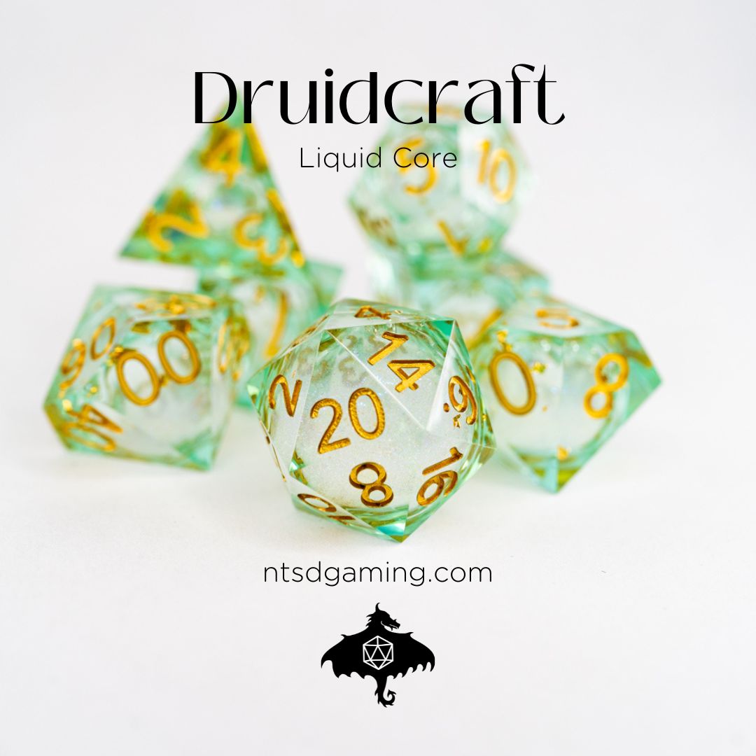 Druidcraft | 7 Piece Liquid Core Dice Set - Emberglow Gaming