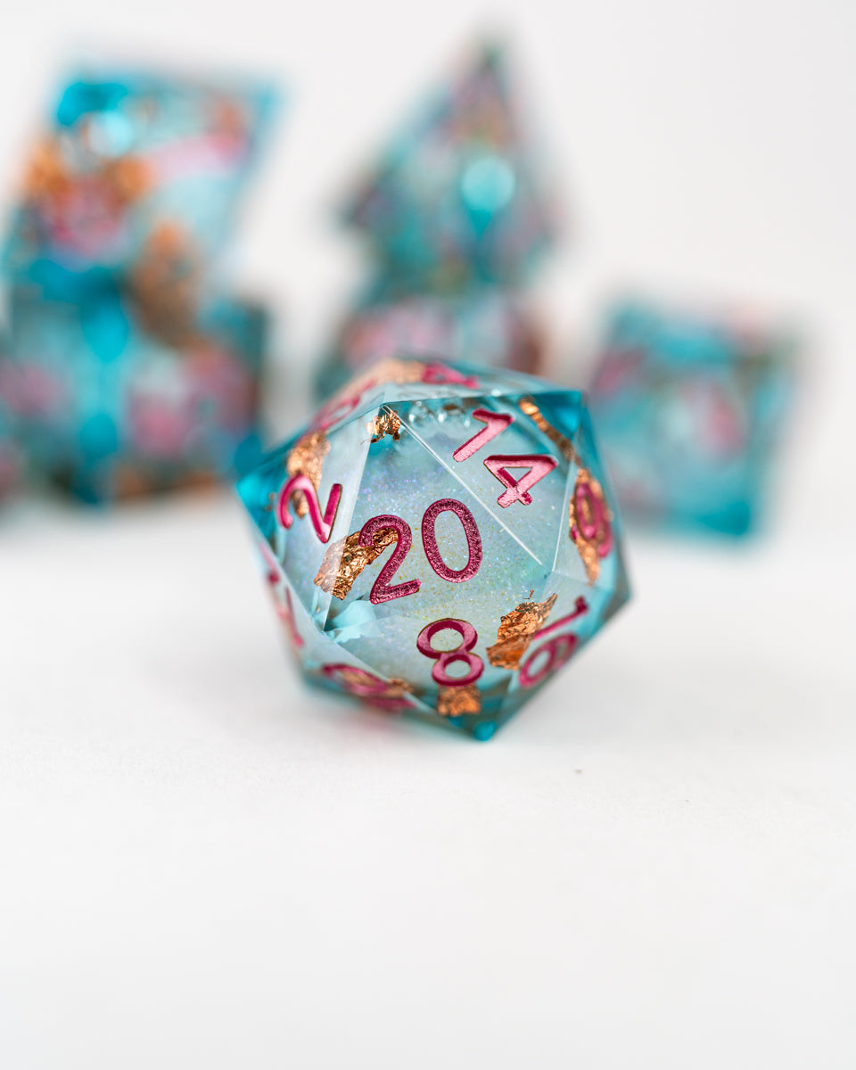 Sea Sprite | 7 Piece Liquid Core Dice Set - Emberglow Gaming