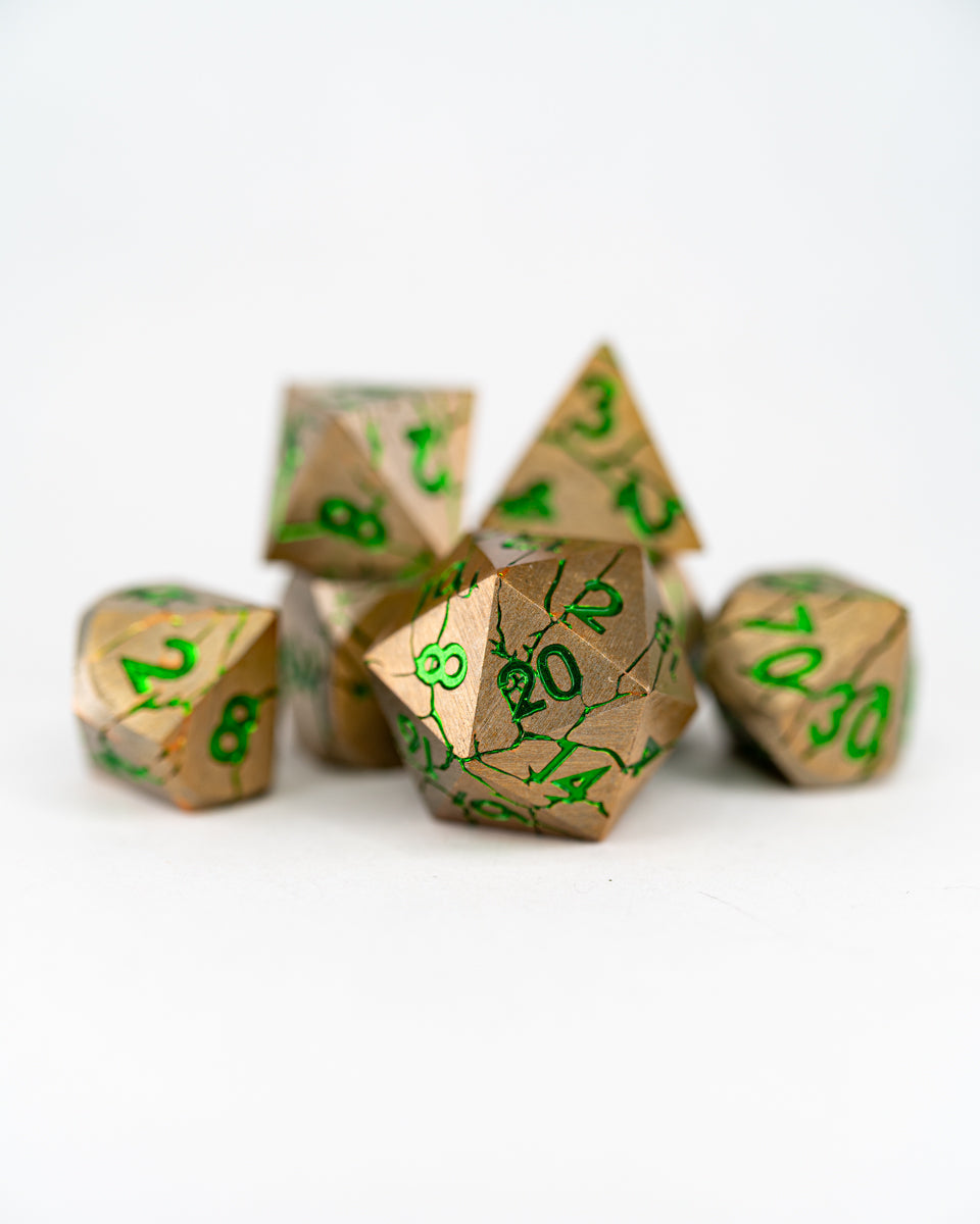 Chronoton Particles | 7 Piece Metal Dice Set - Emberglow Gaming