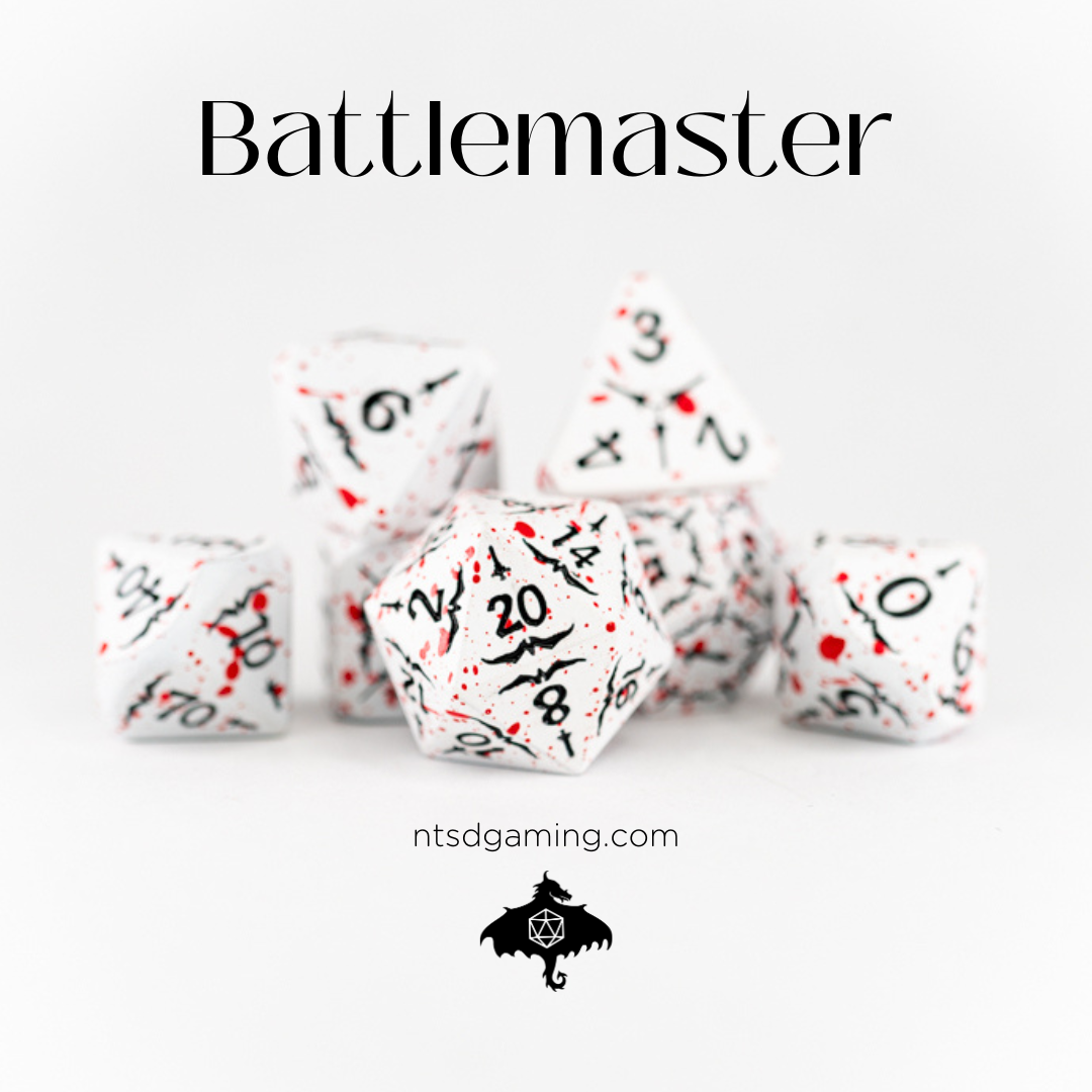 Battlemaster | 7 Piece Metal Dice Set - Emberglow Gaming