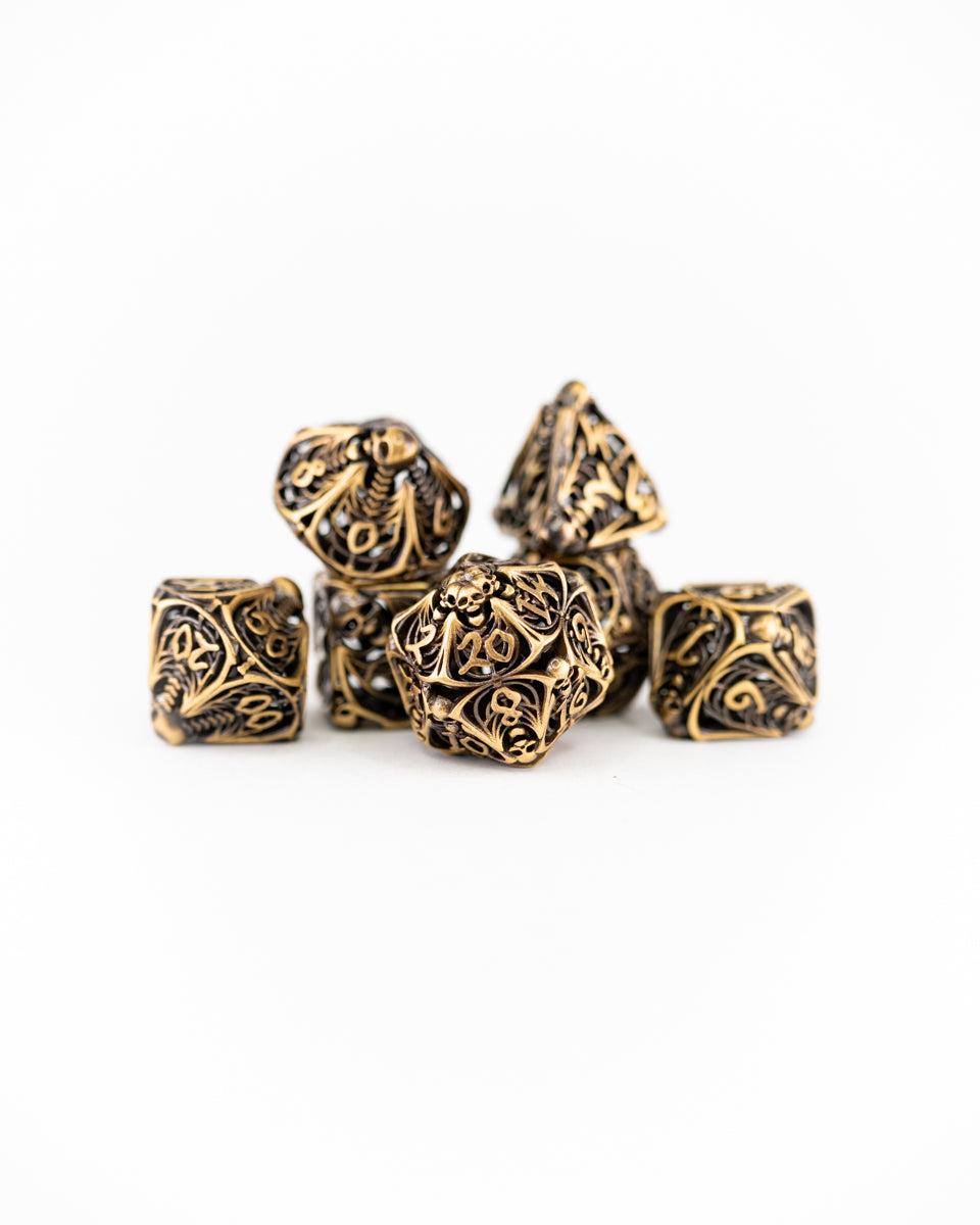 Requiem | Hollow | 7 Piece Metal Dice Set - Emberglow Gaming