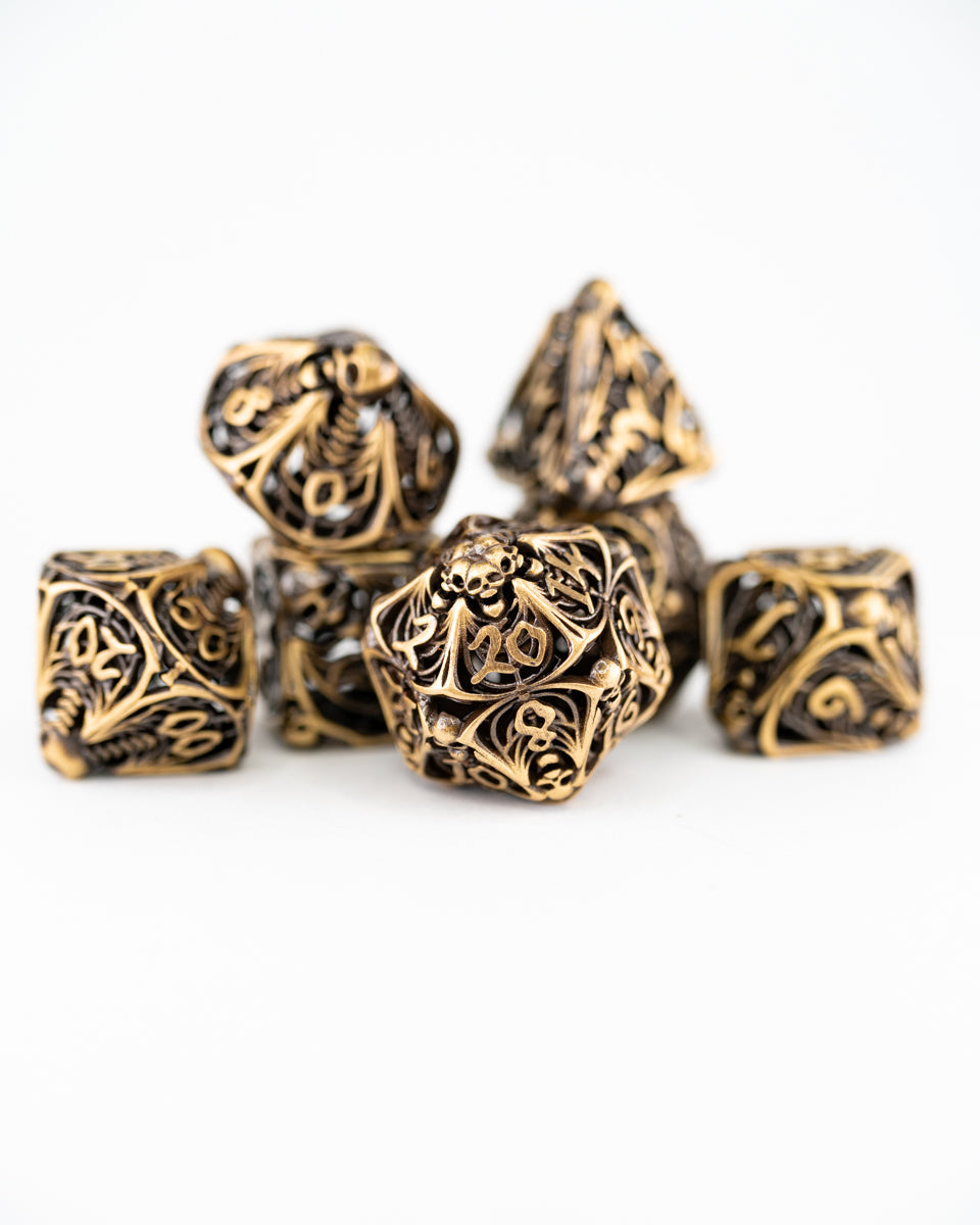 Requiem | Hollow | 7 Piece Metal Dice Set - Emberglow Gaming