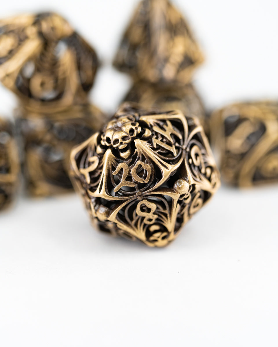 Requiem | Hollow | 7 Piece Metal Dice Set - Emberglow Gaming