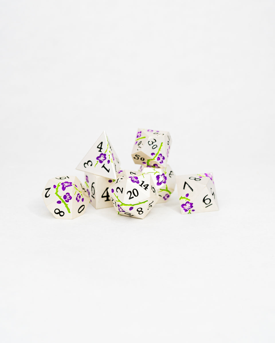 Aura's Awakening | 7 Piece Metal Dice Set - Emberglow Gaming