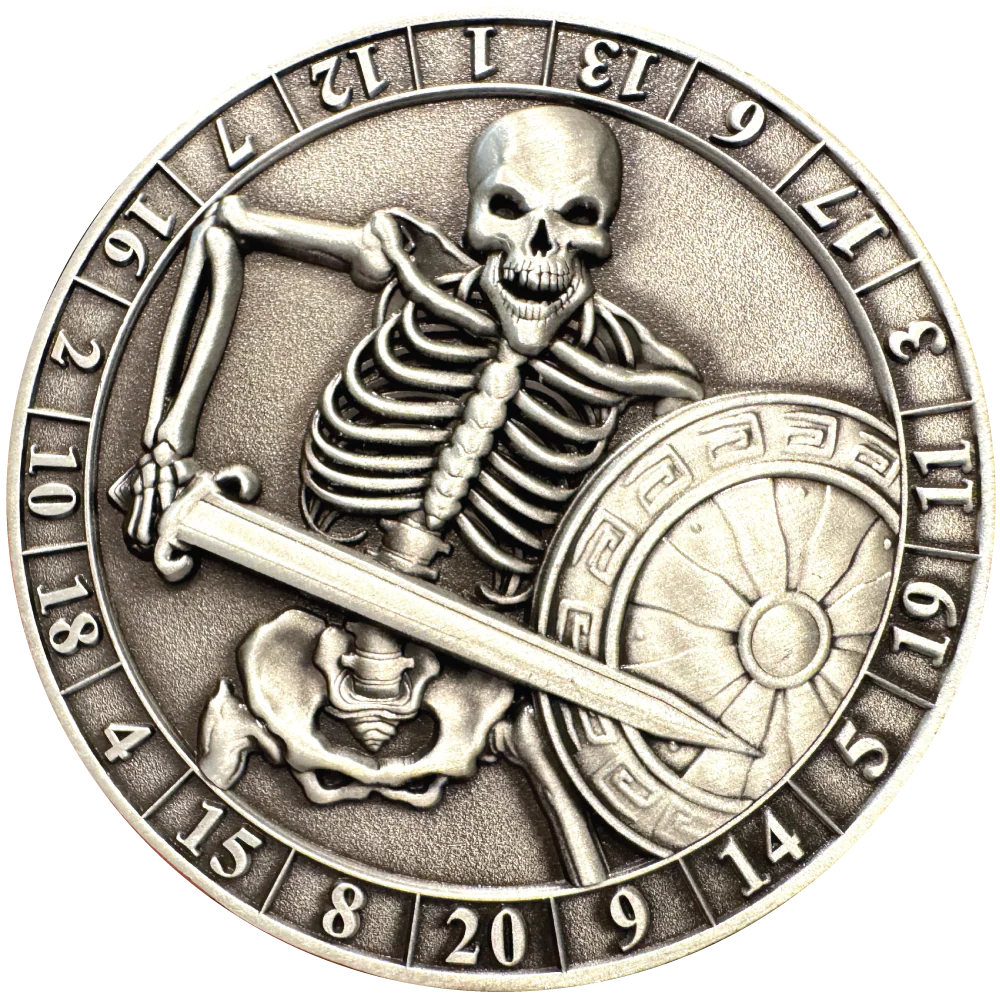 Dice Coin D20 Skeleton