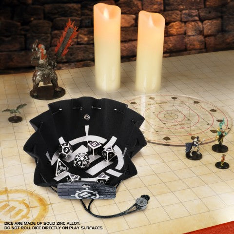 Enamel Dice With Drawstring Pouch