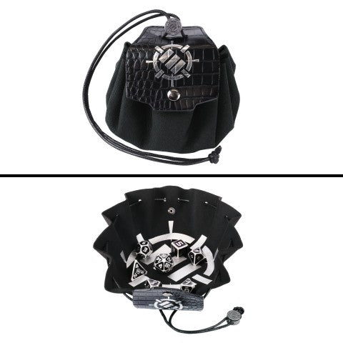 Enamel Dice With Drawstring Pouch
