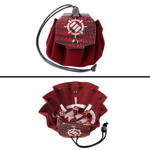 Enamel Dice With Drawstring Pouch
