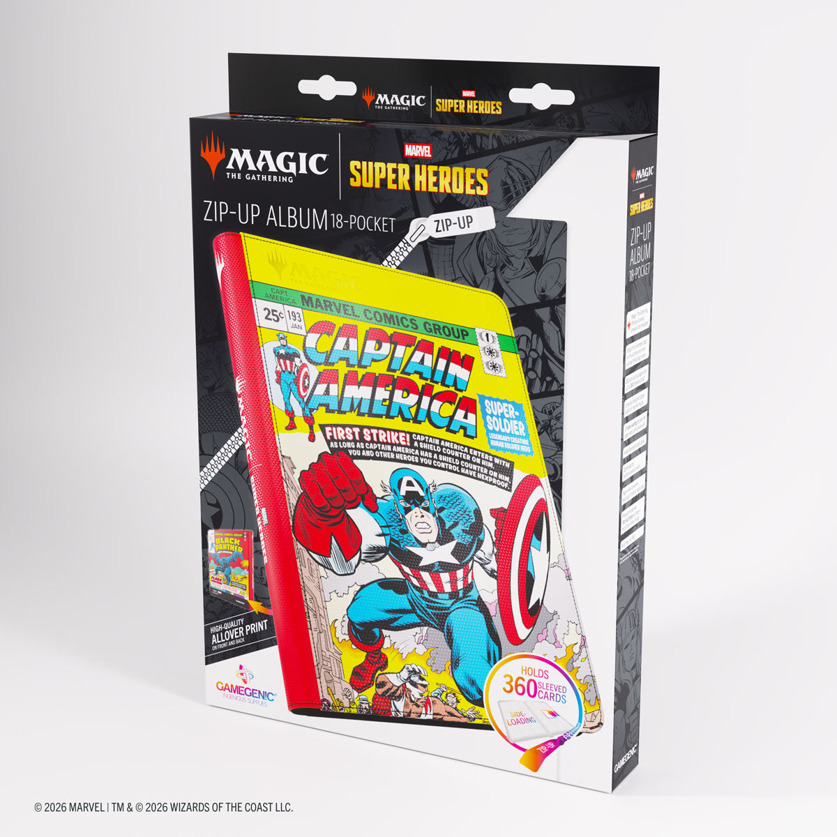 Gamegenic: Magic The Gathering: Msh Marvel Super Heroes: 18-Pocket Zip-Up Album: Captain America And Black Panther image 13