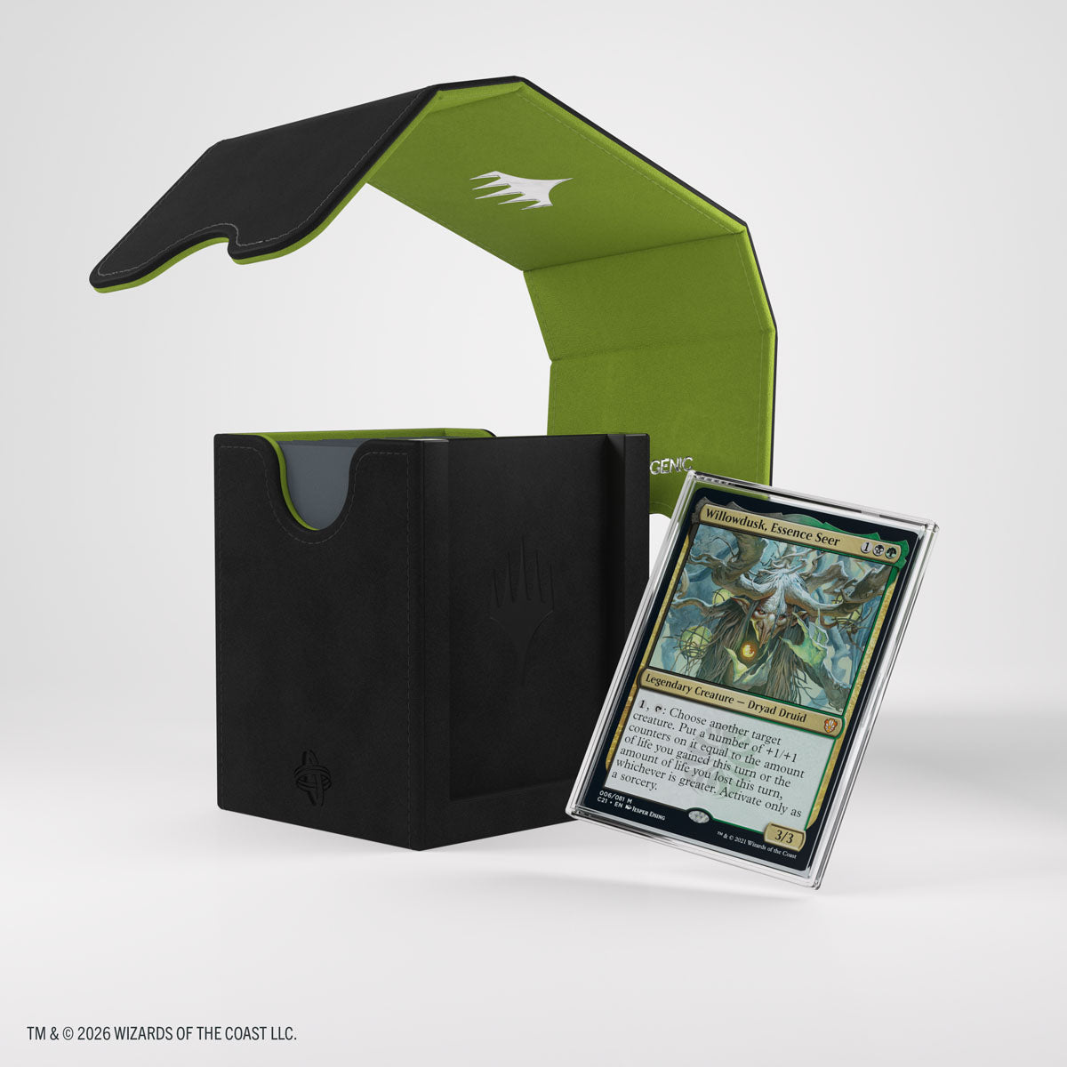 Gamegenic: Magic The Gathering: Secrets Of Strixhaven: Squire Plus 100 Xl: Black And Green