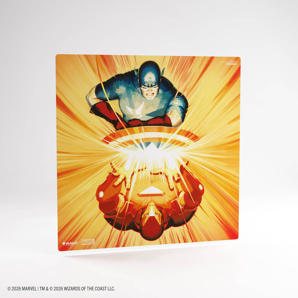Gamegenic: Magic The Gathering: Msh Marvel Super Heroes: Prime 2-Player Playmat: Iron Man And Captain America image 2