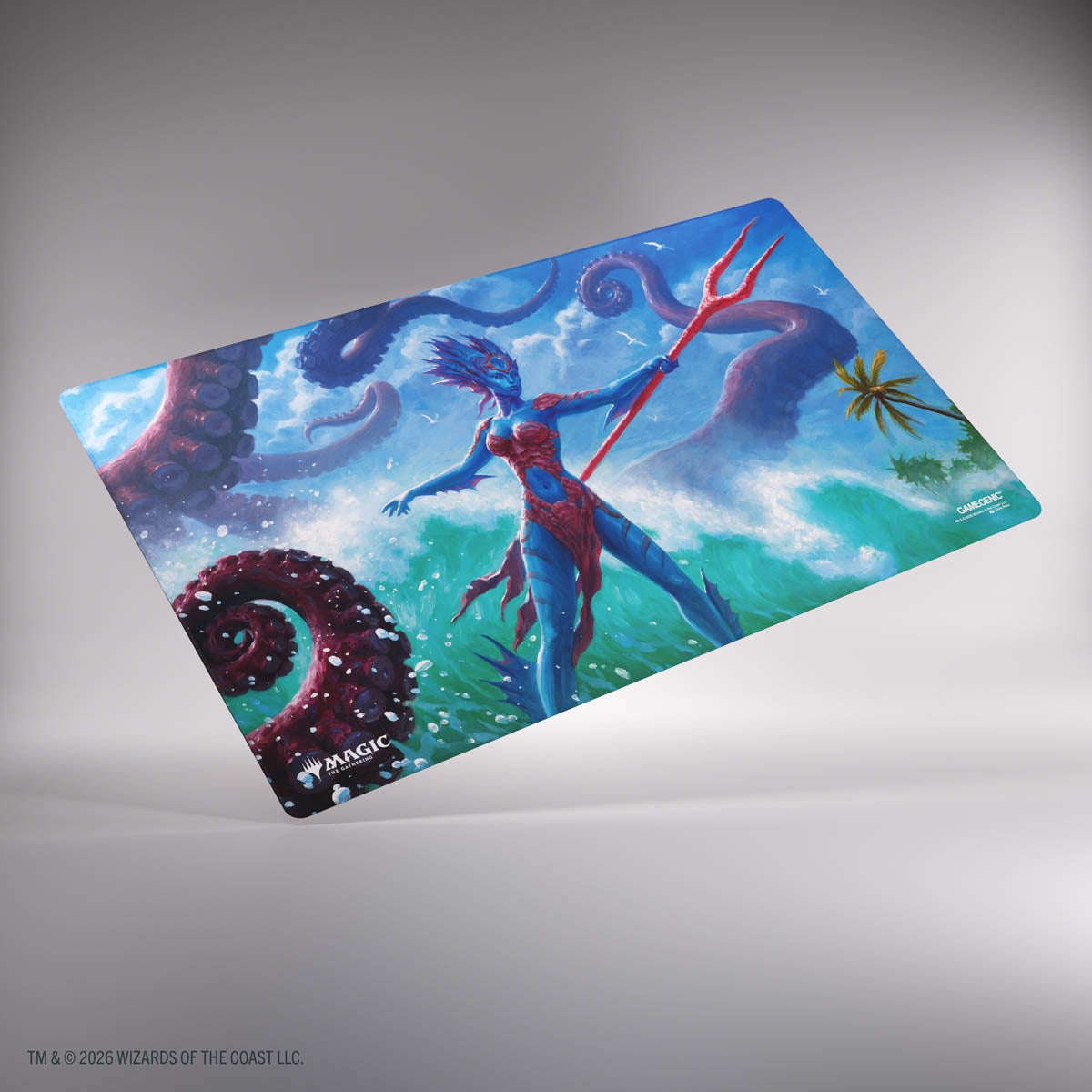 Magic: The Gathering | Reality Fracture Double-sided Playmat - Kiora of Salt and Sand/Kiora of Fire  - image 1