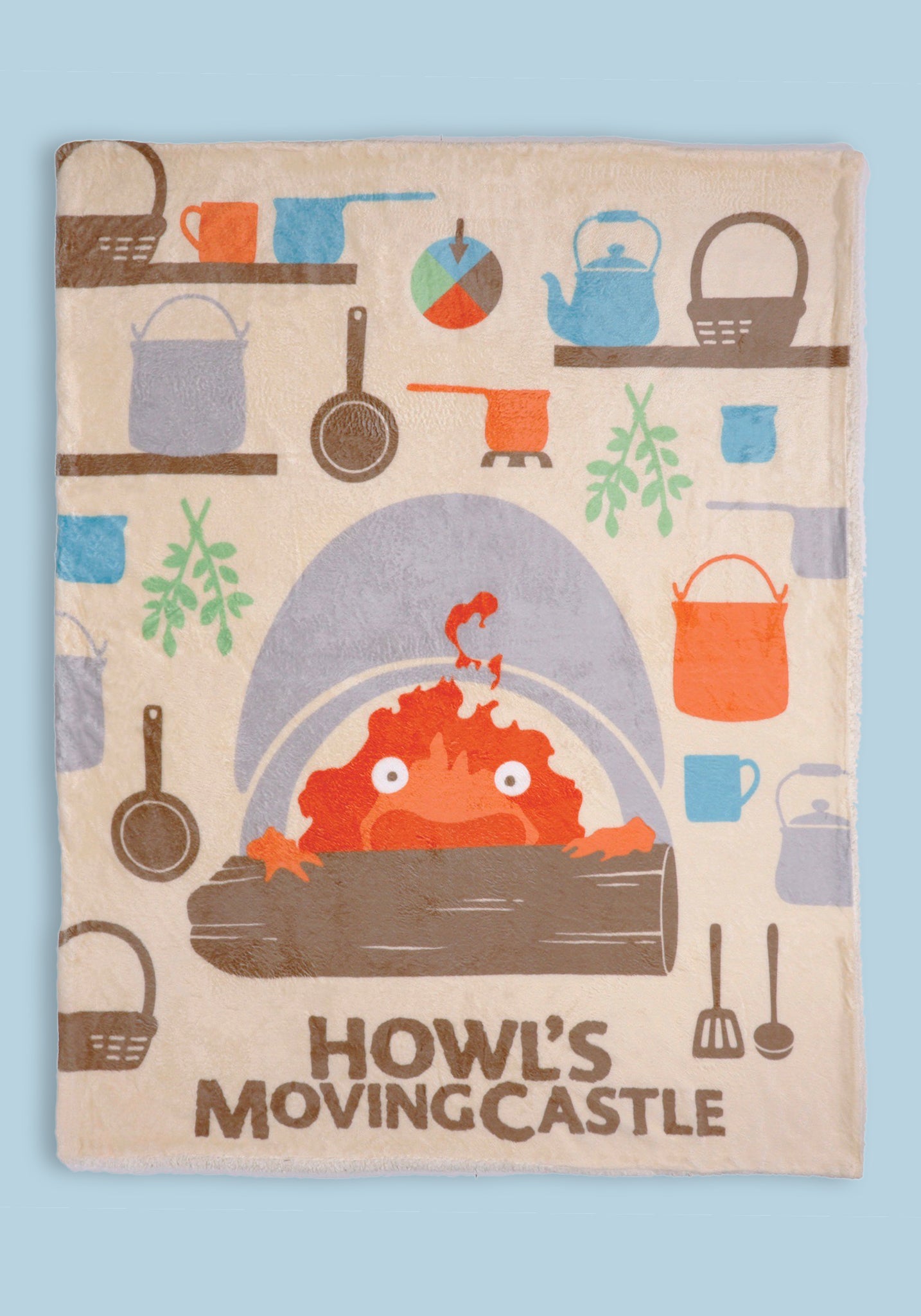 Howl's Moving Castle Faux Shearling Throw Blanket (Calcifer)