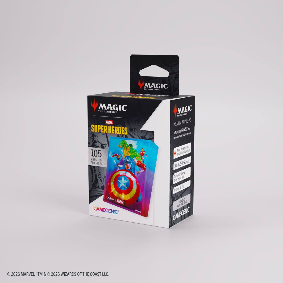 Gamegenic: Magic The Gathering: Msh Marvel Super Heroes: Premium Art Sleeves: Captain America Team Leader image 5