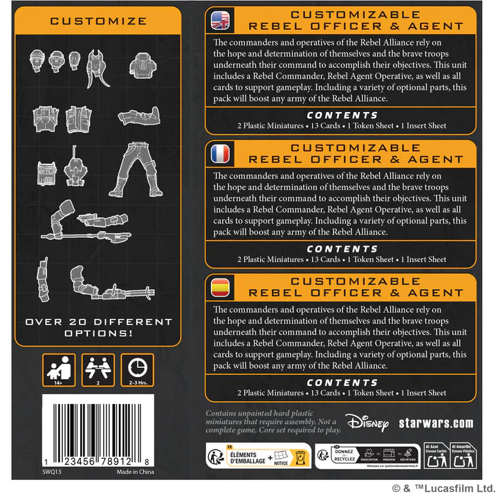 Star Wars Legion Customizable Rebel Officer and Agent