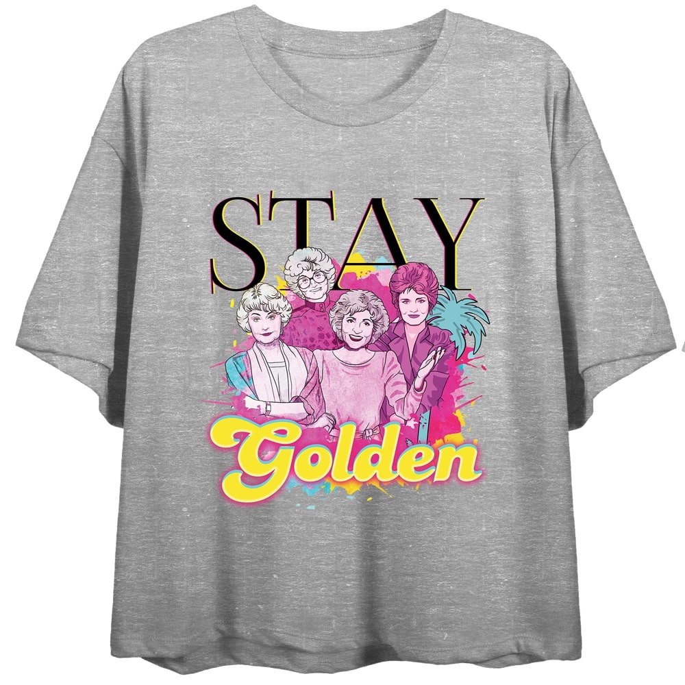 Golden Girls Stay Golden Neon Character Sketch Women's Heather Gray T-shirt