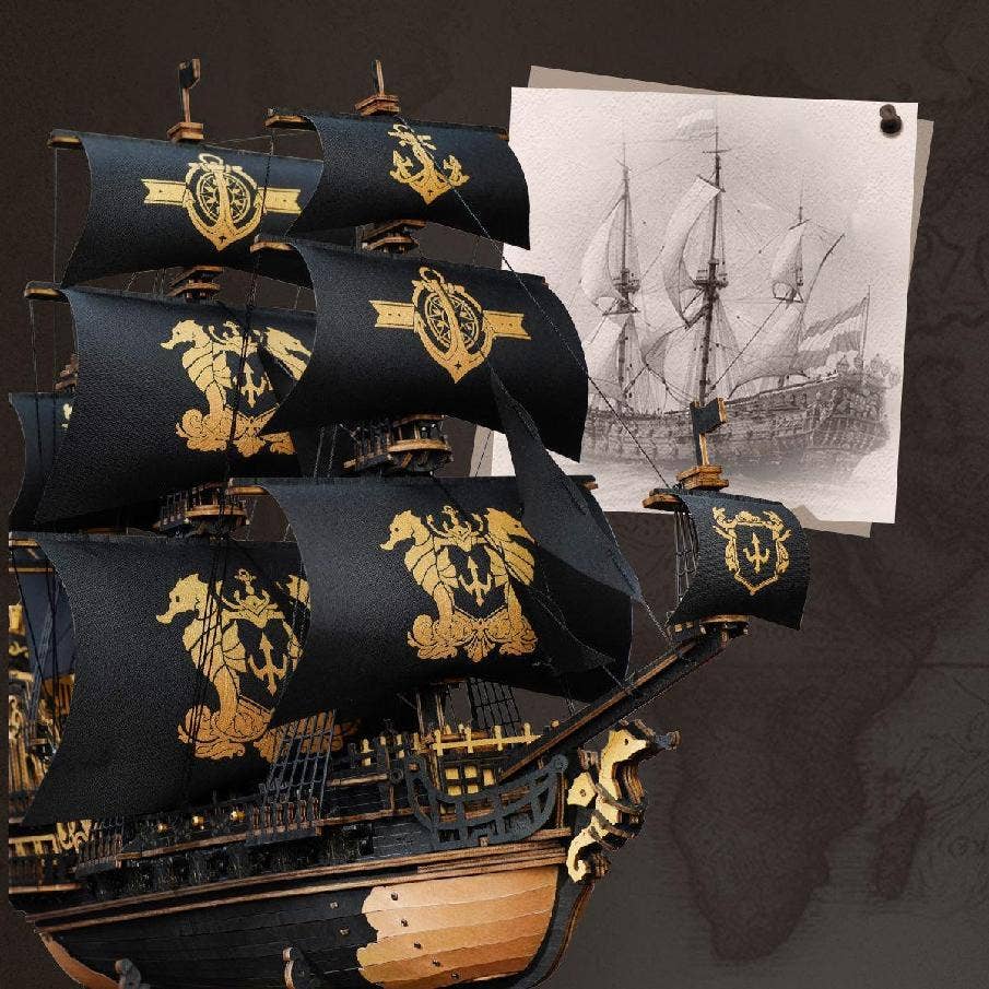 MCB02 ROKR The Seahorse Barque 3D Wooden Puzzle