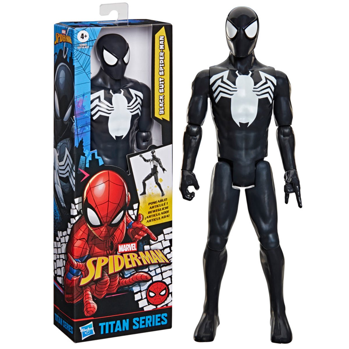Marvel Spider-Man Titan Series: Black Suit Spider-Man - Action Figure
