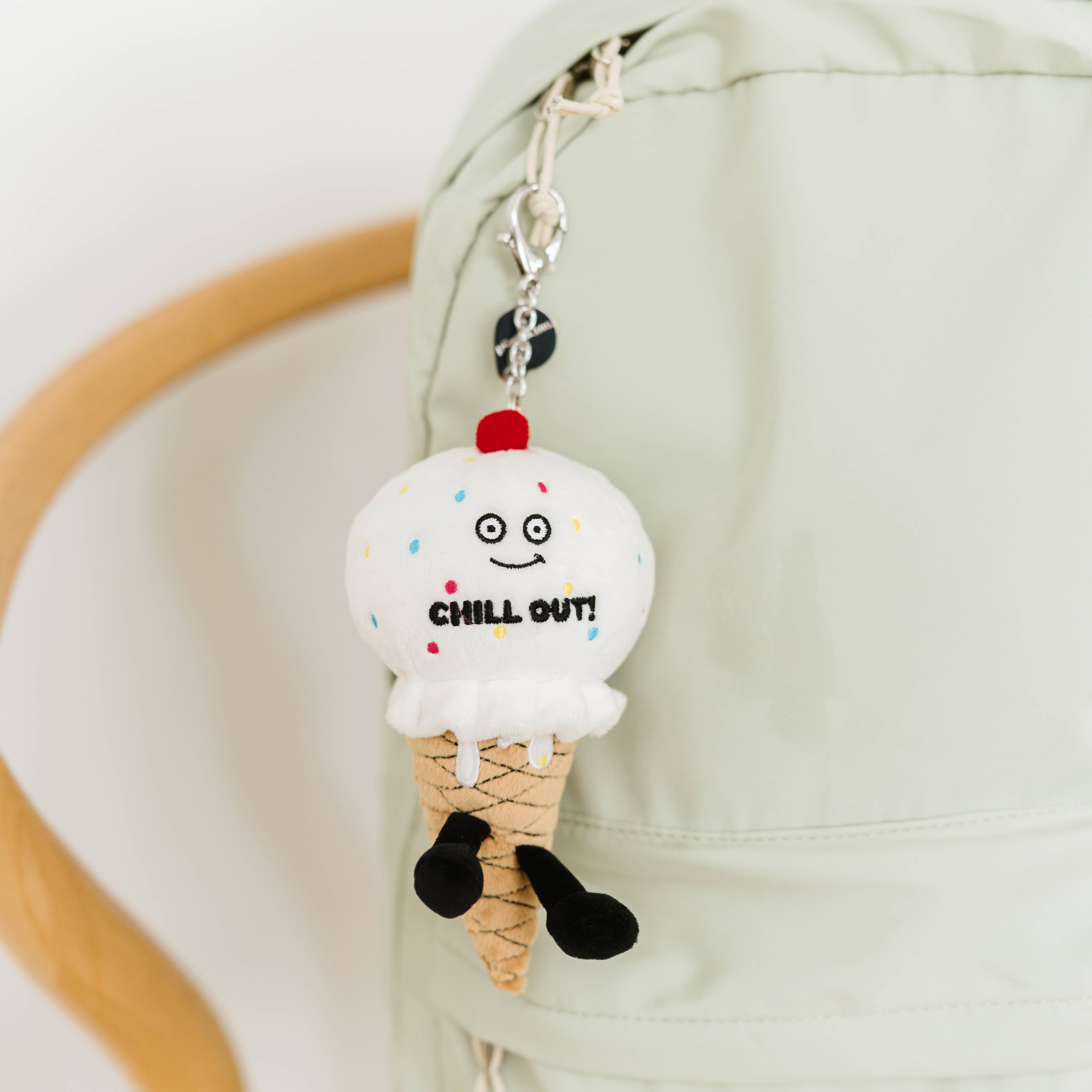 Plush Ice Cream Bag Charm  Soft Cuddly Toy Funny Cute Gift