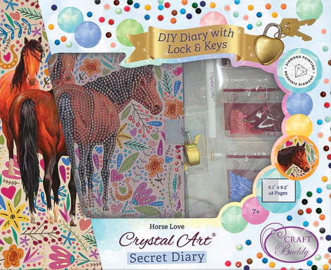 Crystal Art Secret Diary Kit: Horse Love