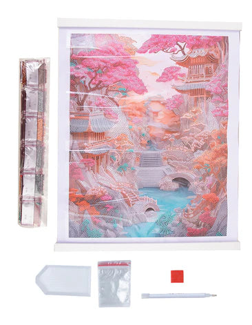Crystal Art Scroll Kit: Cherry Blossom Bliss