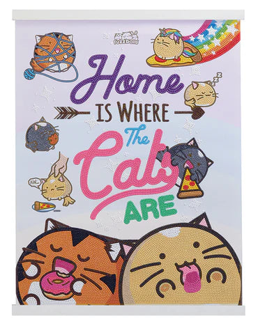 Crystal Art Scroll Kit: Home Is Where The Cats Are