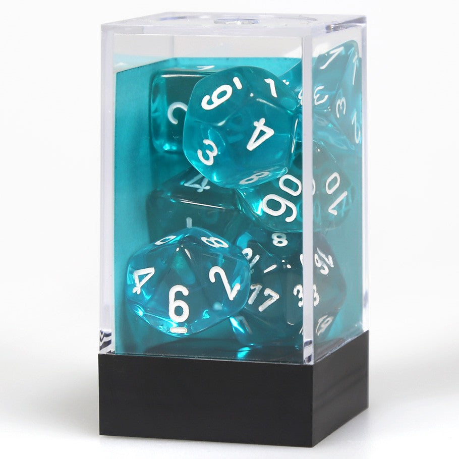 Dice: Chessex Translucent Teal/white