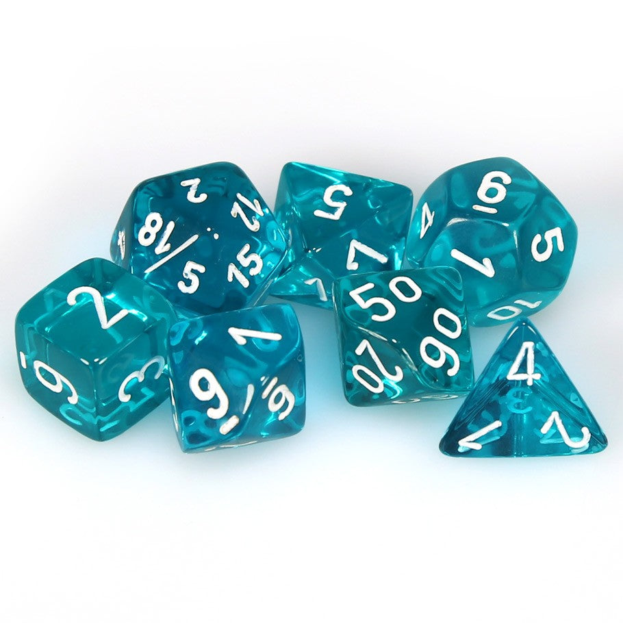 Dice: Chessex Translucent Teal/white