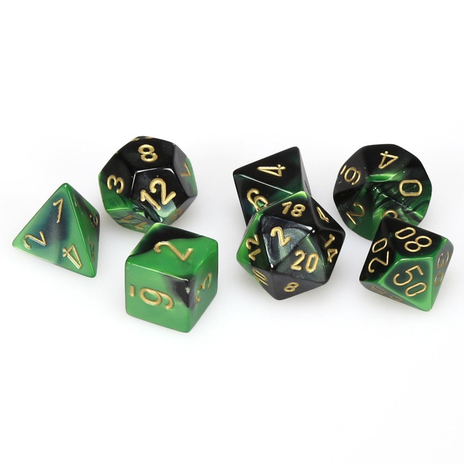 Dice: Chessex Gemini Black-Green/gold