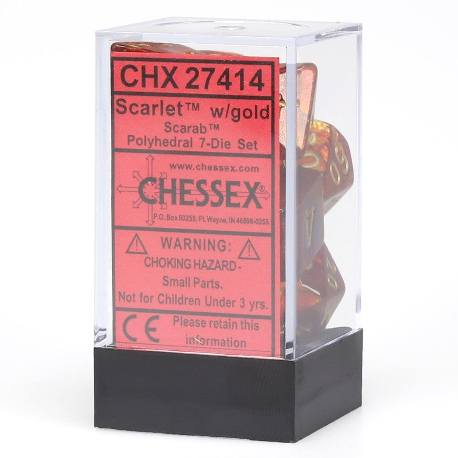 Dice: Chessex Scarab Scarlet/gold