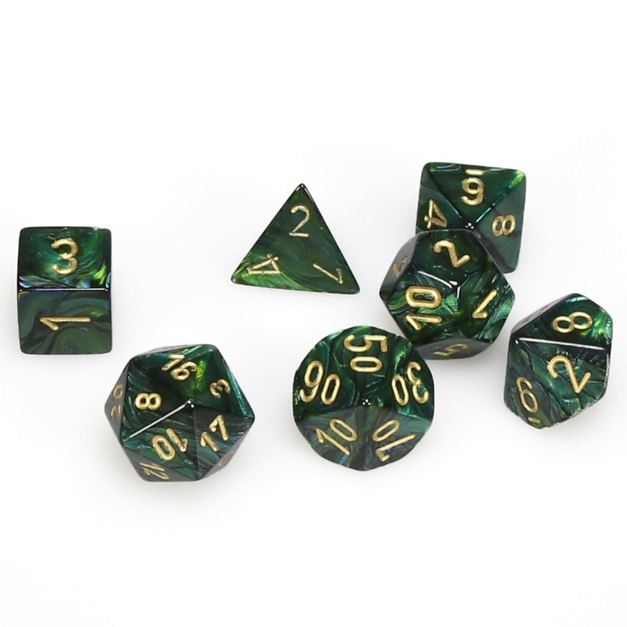 Dice: Chessex Scarab Jade/gold