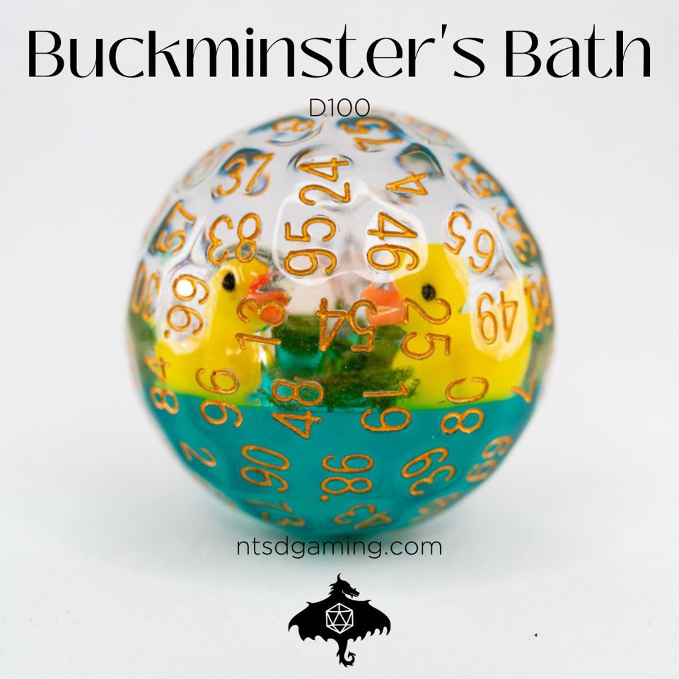 Buckminster's Bath | Acrylic | Individual d100 Percentile Dice - Emberglow Gaming